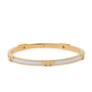 Tory Burch Gold-Tone Bracelet with White Enamel Accents